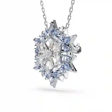 Resim Magic Kolye ve broş, Kar tanesi, Mavi, Rodyum kaplama