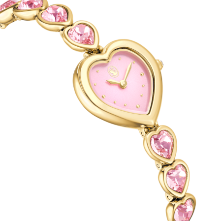 Resim Idyllia Heart Saat, Kristal bileklik, Pembe, Altın rengi yüzey