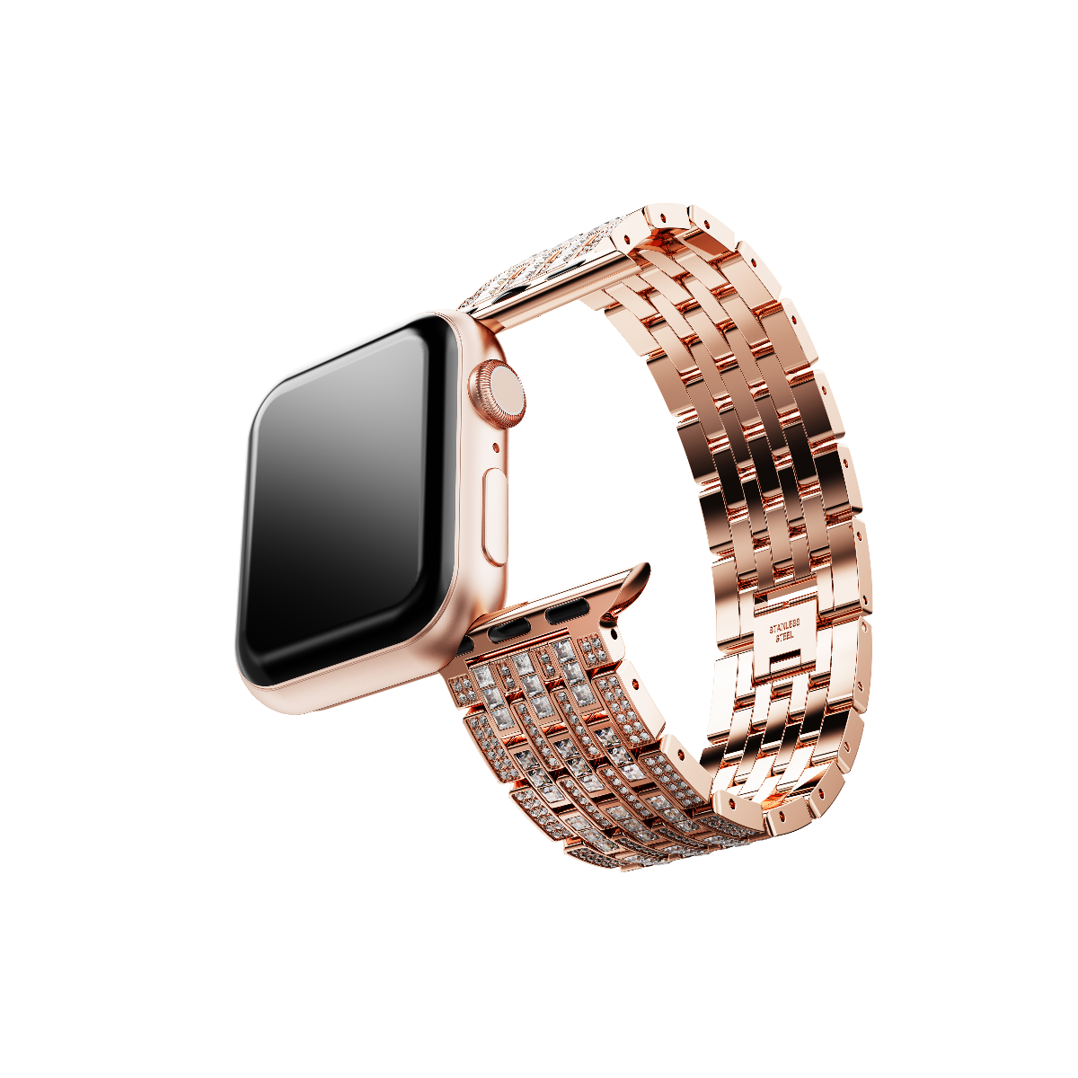 Resim Prenses kordon, Apple Watch® 40 mm ve 41 mm ile uyumlu, Rose Altın tonu, Pembe altın rengi yüzey