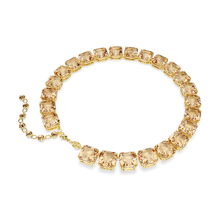 Resim Millenia Tennis kolye, Sekizgen kesim, Caramel, Altın rengi kaplama