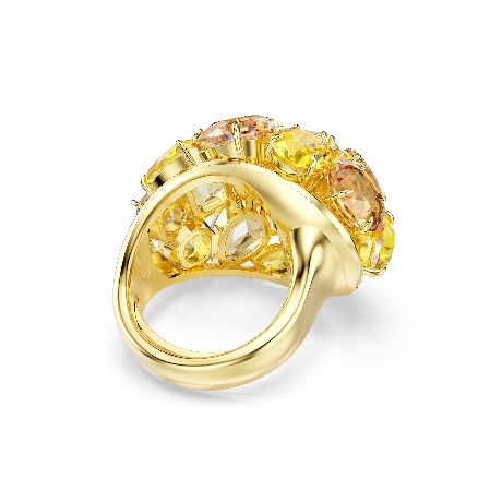 Resim Gema Kokteyl Yüzüğü, Karışık kesimler, Sarı, Altın rengi kaplama