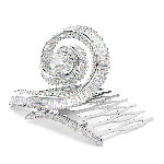 Resim Ariana Grande x Swarovski Saç Tokası, Kristal inci, Baget kesim, Beyaz, Rodyum kaplama