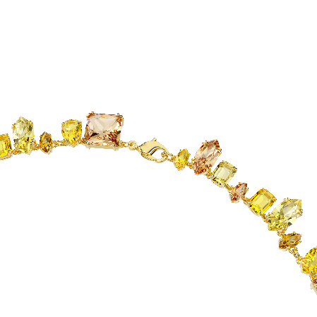 Resim Gema Dizi Kolye, Karışık kesimler, Sarı, Altın rengi kaplama