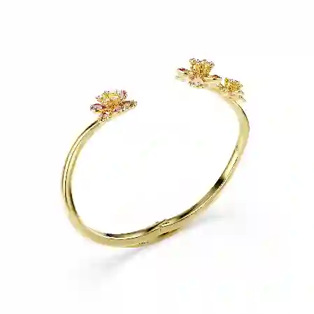 Resim Idyllia Bileklik, Karışık kesimler, Çiçek, Çok renkli, Altın rengi kaplama