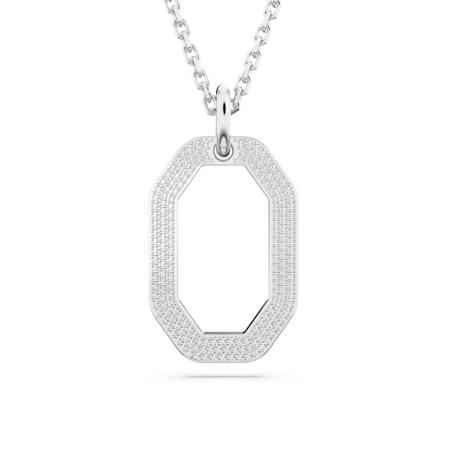 Resim Dextera Kolye, Sekizgen şekil, Orta, Beyaz, Rodyum kaplama