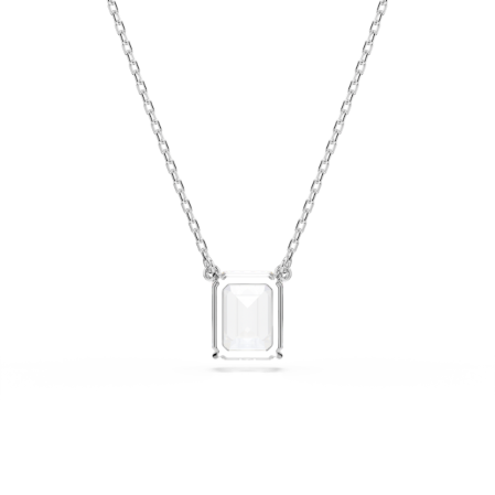 Resim Stilla Kolye, Sekizgen kesim, Beyaz, Rodyum kaplama