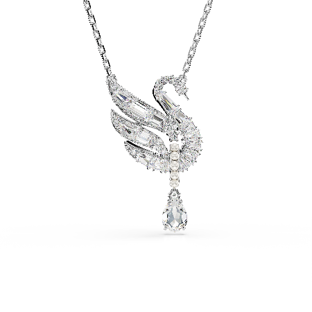 Resim Swan Vienna Kolye, Kuğu, Beyaz, Rodyum kaplama