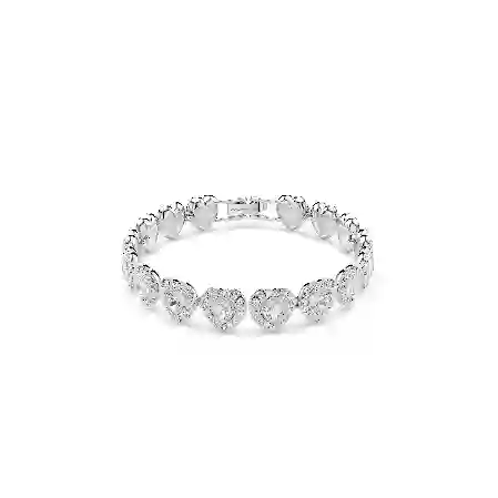 Resim Ariana Grande x Swarovski Tennis bileklik, Karışık kesimler, Kalp, Beyaz, Rodyum kaplama