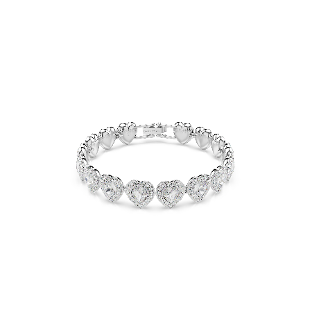 Resim Ariana Grande x Swarovski Tennis bileklik, Karışık kesimler, Kalp, Beyaz, Rodyum kaplama