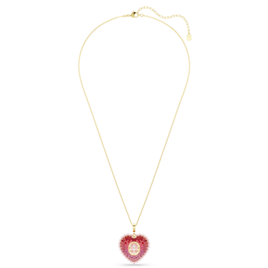 Resim Idyllia Kolye, Karışık kesimler, Kalp, Pembe, Altın rengi kaplama