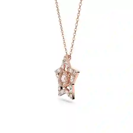 Resim Stella Set, Karışık kesimler, Yıldız, Beyaz, Pembe altın rengi kaplama