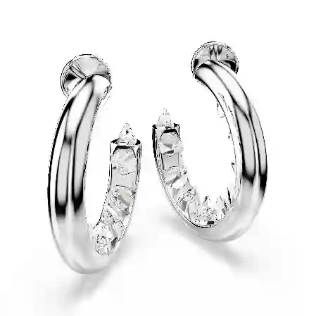 Resim Sublima halka küpeler, Beyaz, Rodyum kaplama