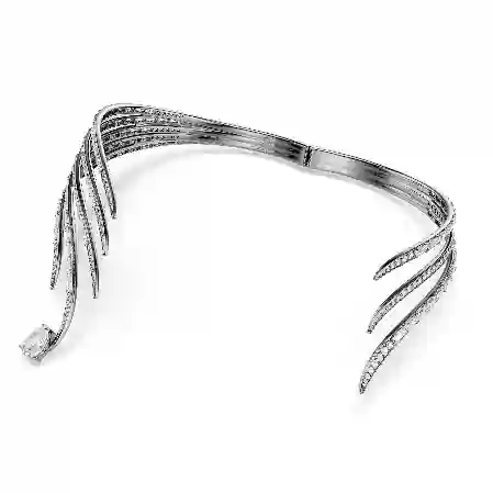 Resim The Vienna Collection Gerdanlık, Tüy, Beyaz, Rutenyum kaplama