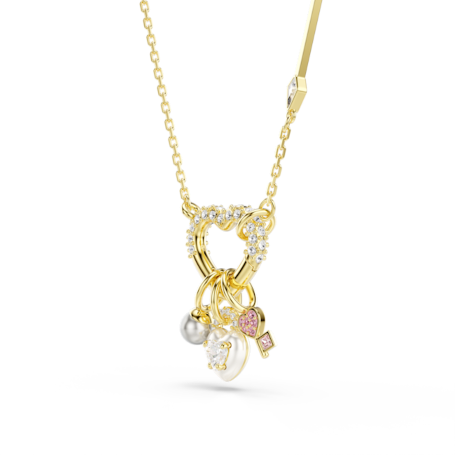 Resim Idyllia Kolye, Karışık kesimler, Kalp, anahtar, Pembe, Altın rengi kaplama