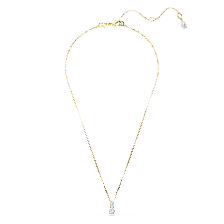 Resim Stilla Attract Kolye, Yuvarlak kesim, Beyaz, Altın rengi kaplama