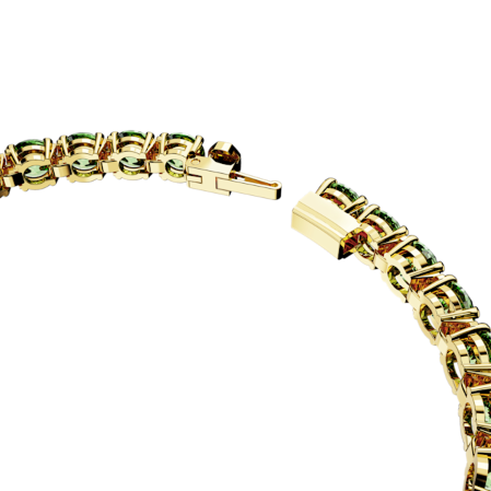 Resim Matrix Tennis Bileklik, Yuvarlak kesim, Yeşil, Altın rengi kaplama