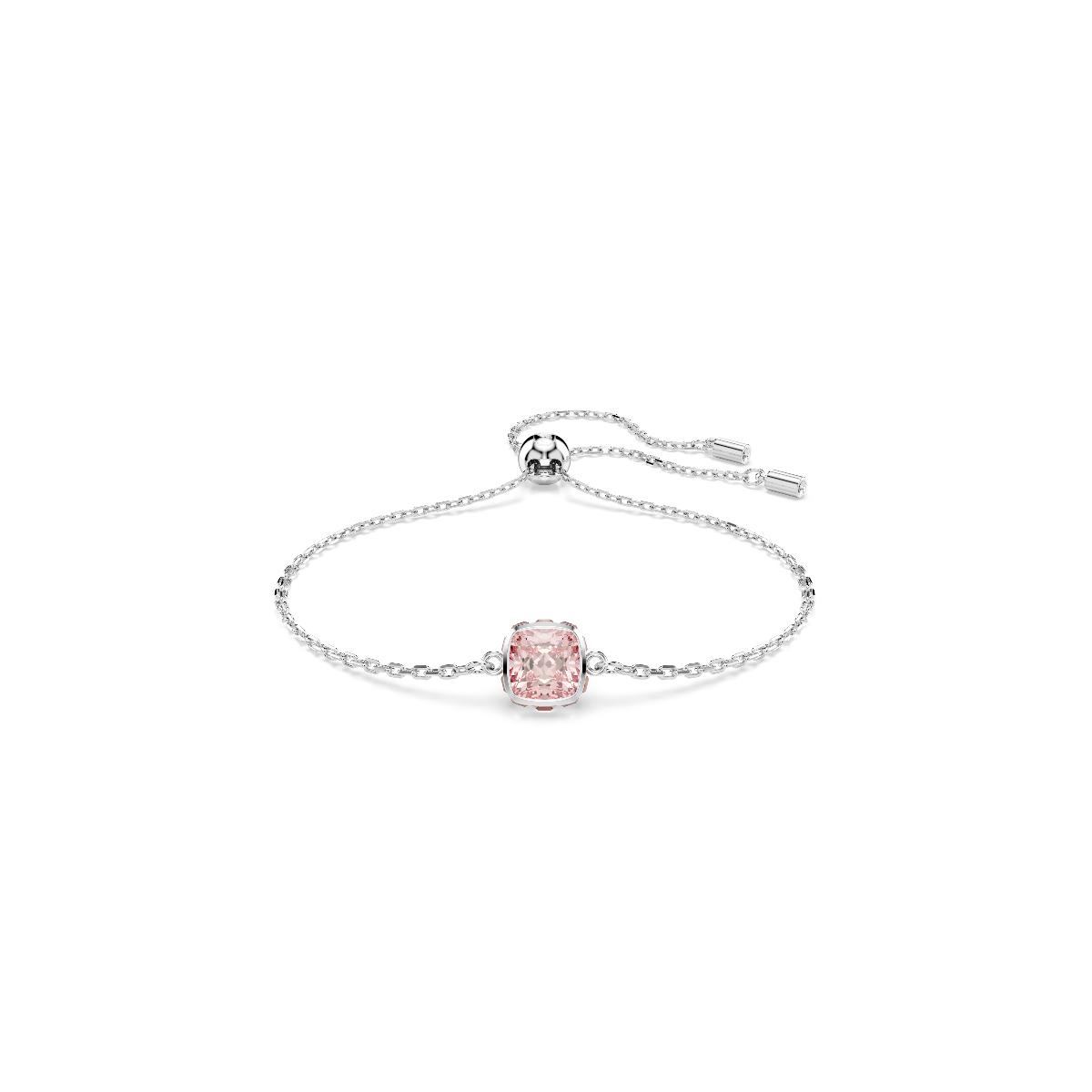 Resim Birthstone Bileklik, Kare kesim, Haziran, Pembe, Rodyum kaplama