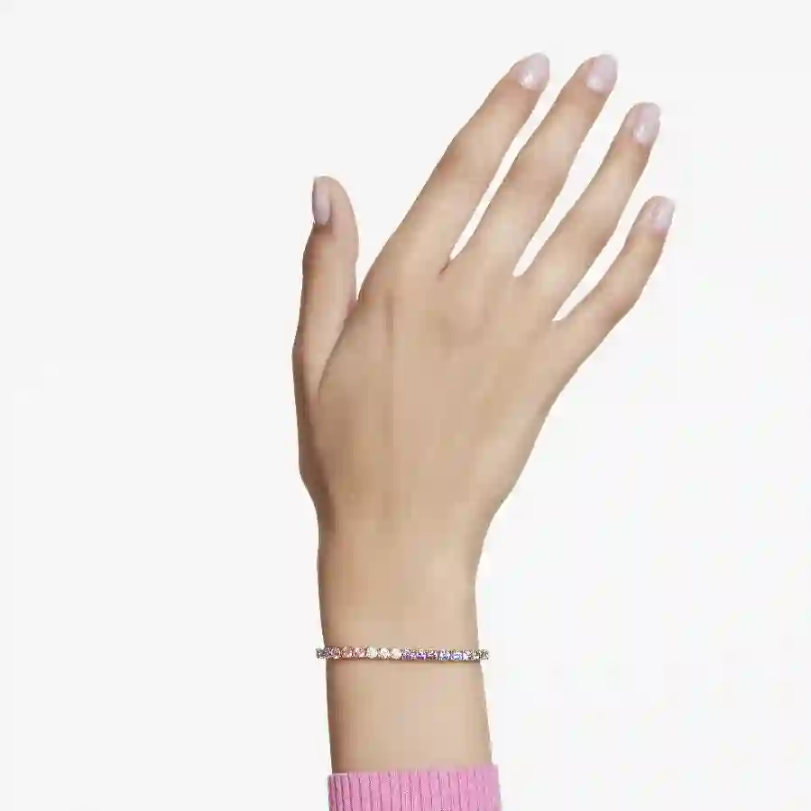 Resim Matrix Tennis bileklik, Yuvarlak kesim, Çok renkli, Altın rengi kaplama