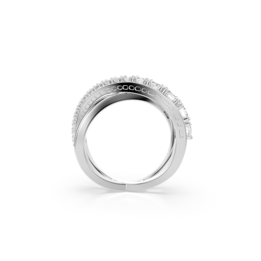 Resim Hyperbola Yüzük, Karışık kesimler, Beyaz, Gümüş renkli yüzey