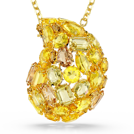 Resim Gema Kolye ve broş, Sarı, Altın rengi kaplama