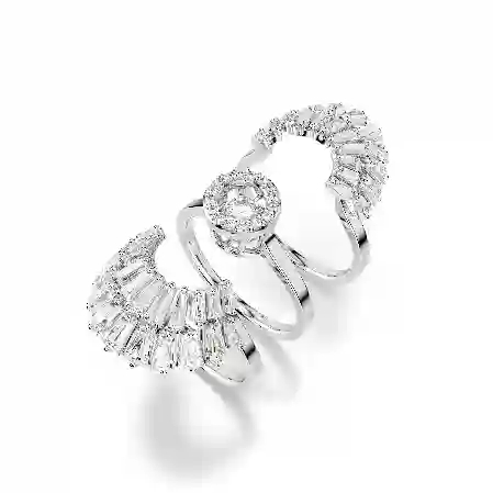 Resim Idyllia Yüzük, Set (3), Karışık kesimler, Deniz Kabuğu, Beyaz, Rodyum kaplama