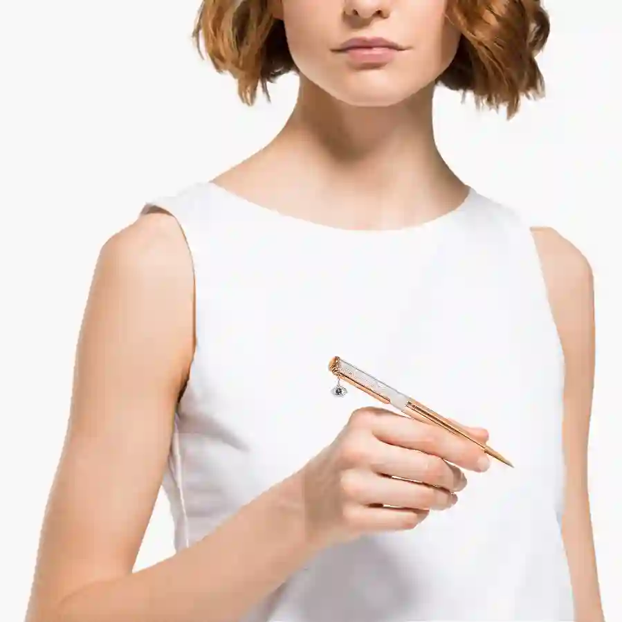 Resim Crystalline Tükenmez Kalem, Nazarlık, Rose Altın tonu, Pembe altın rengi kaplama