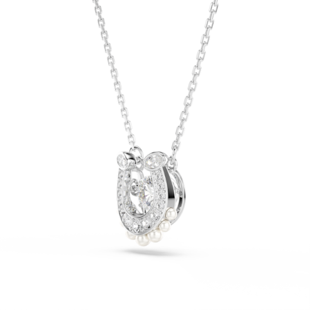 Resim Symbolica Kolye, Kristal inci, Yuvarlak kesim, Pavé, At Nalı, Beyaz, Rodyum kaplama