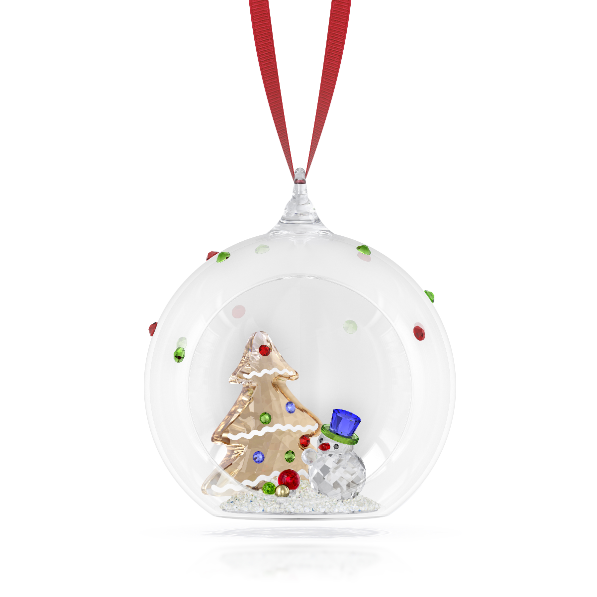 Resim Holiday Cheers Ağaç ve Kardan Adam Top Süs