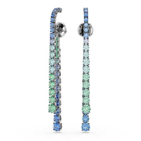 Resim Matrix damla küpeler, Yuvarlak kesimlerin renk geçişleri, Çok renkli, Rutenyum kaplama