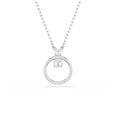 Resim Constella Kolye, Pavé, Yuvarlak kesim, Beyaz, Rodyum kaplama