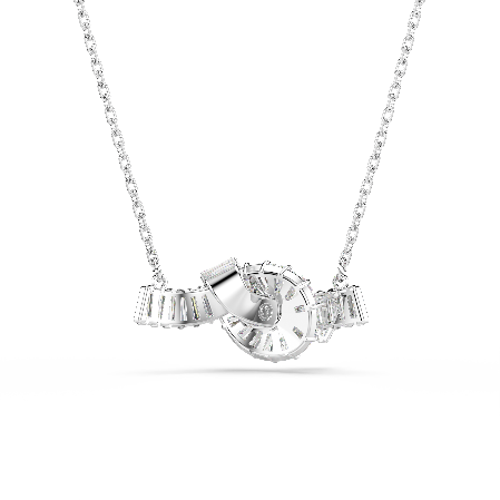 Resim Matrix Kolye, Baget kesim, Düğüm, Beyaz, Rodyum kaplama