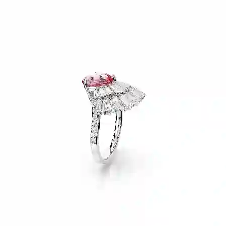 Resim Idyllia Kokteyl Yüzüğü, Karışık kesimler, Deniz Kabuğu, Pembe, Rodyum kaplama