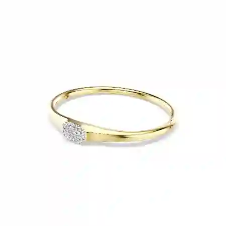 Resim Dextera Bileklik, Yuvarlak kesim, Beyaz, Altın rengi kaplama