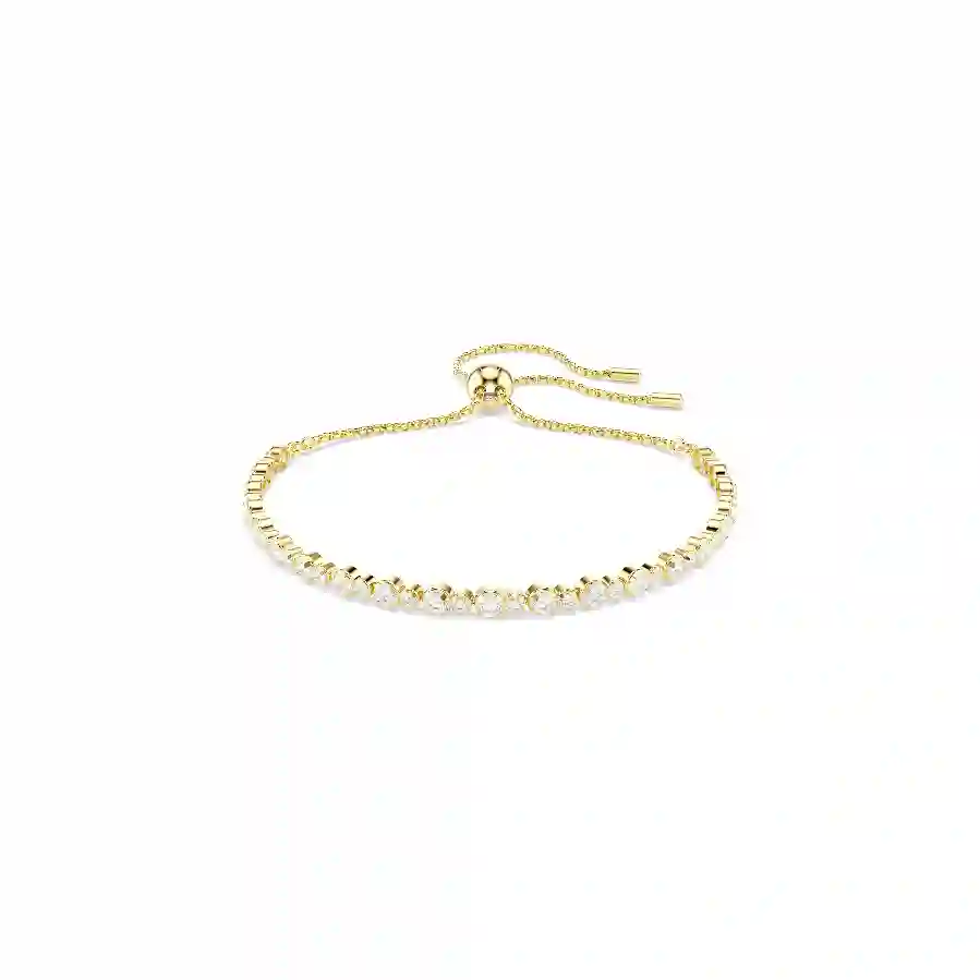 Resim Matrix Tennis bileklik, Yuvarlak kesim, Beyaz, Altın rengi kaplama