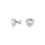 Resim Ariana Grande x Swarovski düğme Küpeler, Karışık kesimler, Kalp, Beyaz, Rodyum kaplama