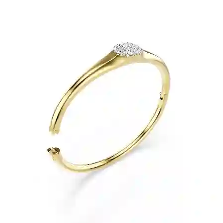 Resim Dextera Bileklik, Yuvarlak kesim, Beyaz, Altın rengi kaplama