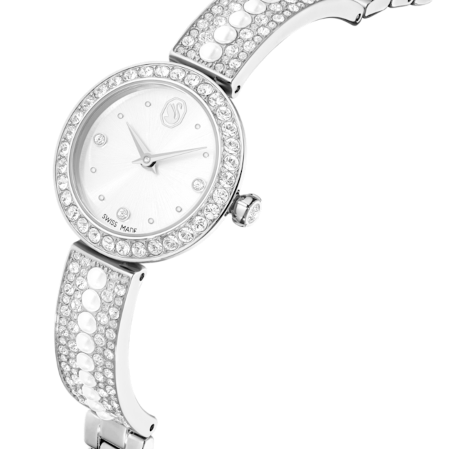 Resim Matrix pearl bangle Saat, İsviçre Üretimi, Kristal bileklik, Beyaz, Paslanmaz çelik
