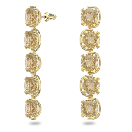 Resim Harmonia damla küpeler, Yastık kesim hareketli kristaller, Altın Rengi, Altın rengi kaplama