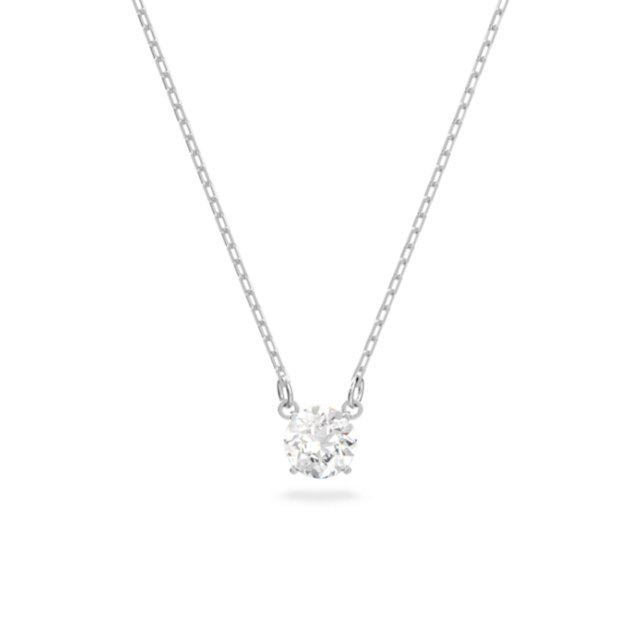 Resim Attract Kolye, Yuvarlak kesim, Beyaz, Rodyum kaplama