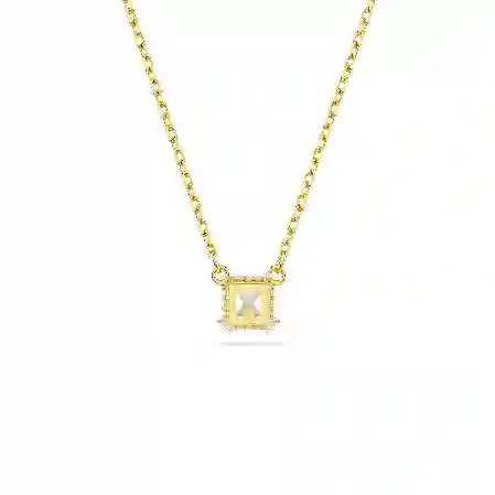 Resim Stilla Attract Kolye, Kare kesim, Beyaz, Altın rengi kaplama