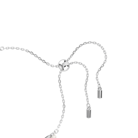 Resim Matrix Tennis bileklik, Kristal inci, Yuvarlak kesim, Beyaz, Rodyum kaplama