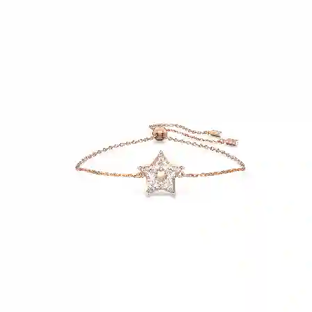 Resim Stella Bileklik, Uçurtma kesim, Yıldız, Beyaz, Pembe altın rengi kaplama