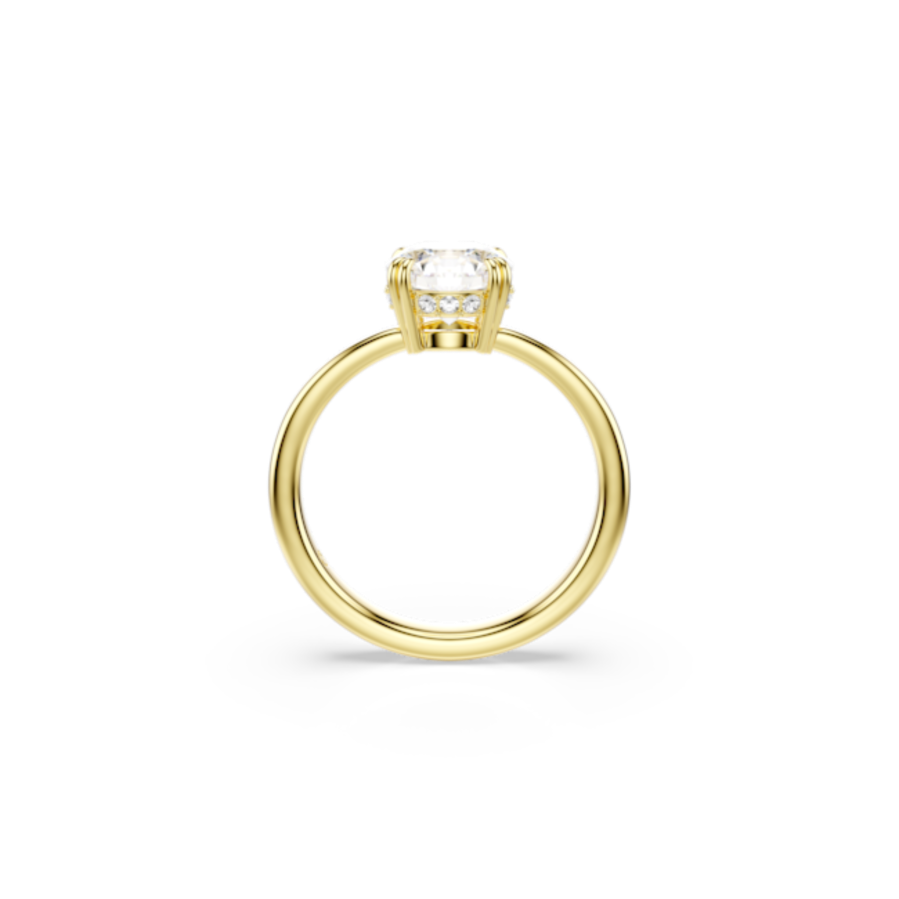 Resim Stilla Attract Kokteyl Yüzüğü, Yuvarlak kesim, Beyaz, Altın rengi kaplama