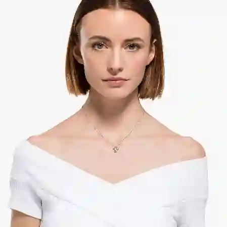 Resim Attract Kolye, Karışık kesimler, Küme, Beyaz, Rodyum kaplama