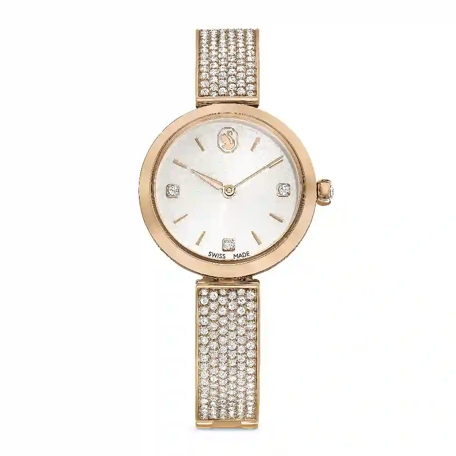 Resim Illumina Saat, İsviçre Üretimi, Metal bileklik, Rose Altın tonu, Pembe altın rengi yüzey