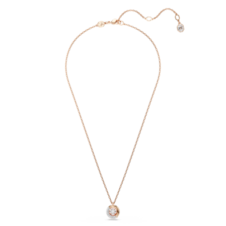 Resim Dextera Kolye, Yuvarlak kesim, Beyaz, Pembe altın rengi kaplama