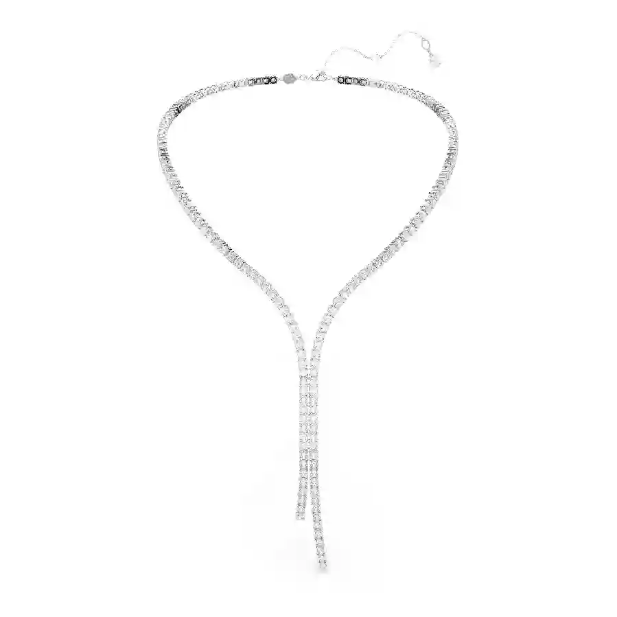 Resim Matrix Y-Kolye, Yuvarlak kesim, Beyaz, Rodyum kaplama