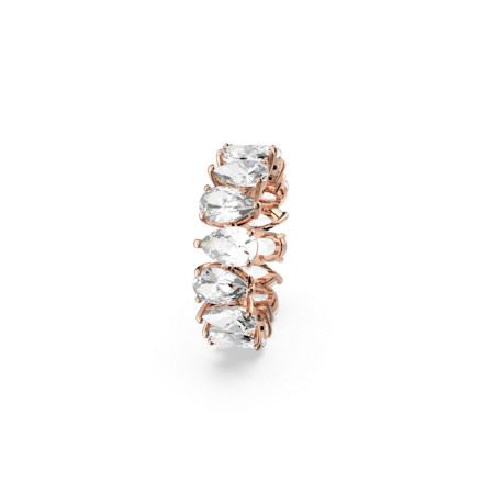 Resim Vittore Yüzük, Damla kesim, Beyaz, Pembe altın rengi kaplama