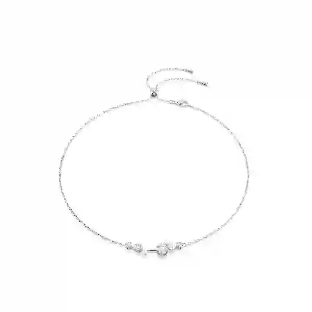 Resim Constella Kolye, Kristal inci, Yuvarlak kesimler, Beyaz, Rodyum kaplama