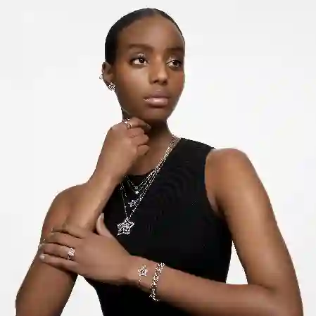 Resim Stella Set, Karışık kesimler, Yıldız, Mavi, Rodyum kaplama